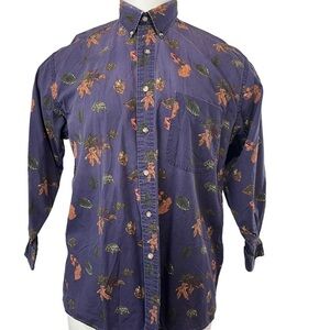 417 Van Heusen Mens Medium Fall Purple Long Sleeve Button Up (647)